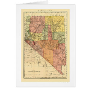 Cartão Cidade de Nevada & mapa 1893 da estrada de ferro