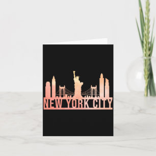 Cartão Cidade de Nova York EUA Paisagem Urbana Silhueta P