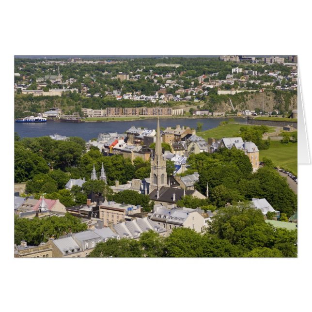 Cartão Cidade de Quebec, Quebec, Canadá. Olhando para bai (Frente Horizontal)