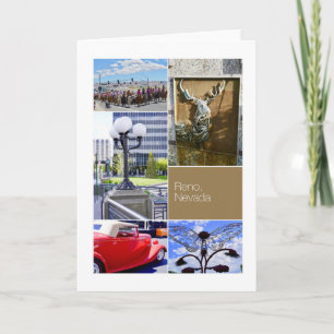 Cartão cidade de Reno, Nevada, colagem fotográfica