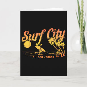 Cartão Cidade de Surf El Salvador Vintage Souvenir de Pra