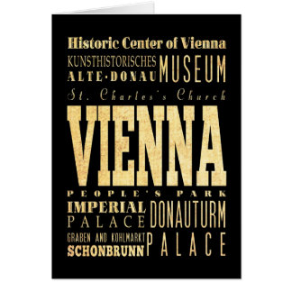 Cartão Cidade de Viena da arte da tipografia de Áustria