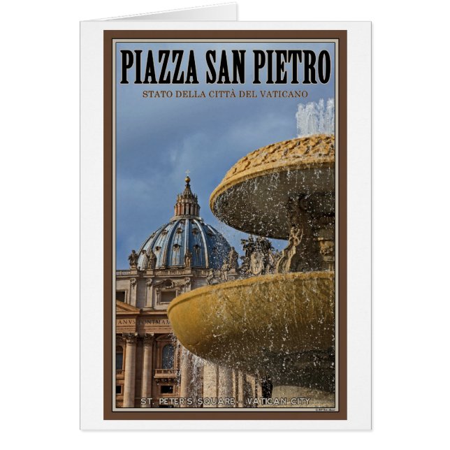 Cartão Cidade do vaticano - Fonte da Praça dos Peters da  (Frente)