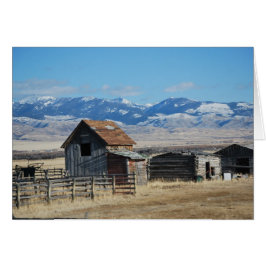 Cartão Cidade Fantasma Cena de Montanha Neve