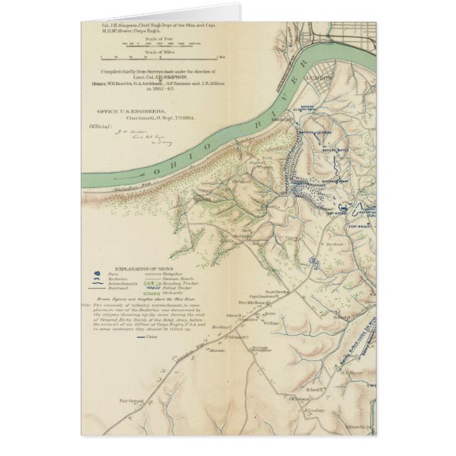 Cartão Cincinnati, Covington, Newport (Frente)