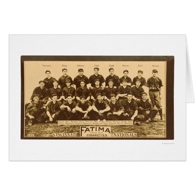 Cartão Cincinnati Reds Baseball 1913 (Frente Horizontal)