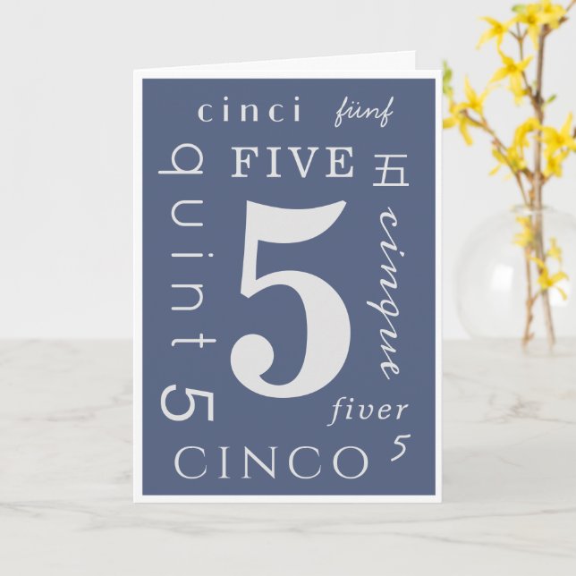 Cartão Cinco anos de sobra (Flor Amarela)