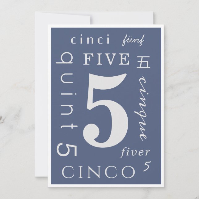 Cartão Cinco anos de sobre (Frente)