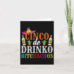 Cartão Cinco De Drinko Achos Cinco Do Partido Mayo Mulher