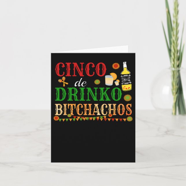 Cartão Cinco De Drinko Achos Mens Bebendo (Frente)