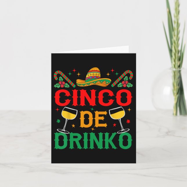 Cartão Cinco De Drinko Cinco De Mayo Funny (Frente)