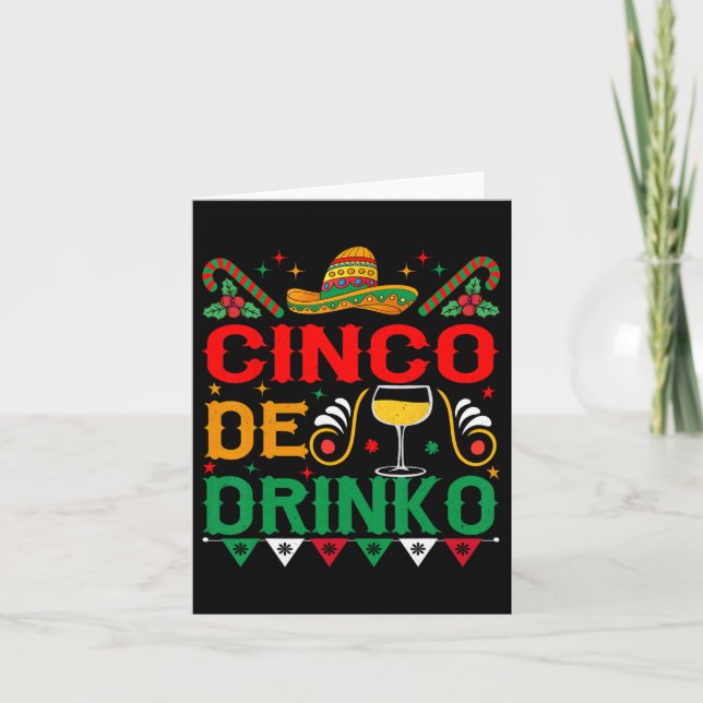 Cartão Cinco De Drinko Cinco De Mayo Funny 1 (Frente)