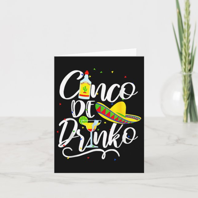 Cartão Cinco De Drinko Engraçado Cinco De Maio Homens Mul (Frente)