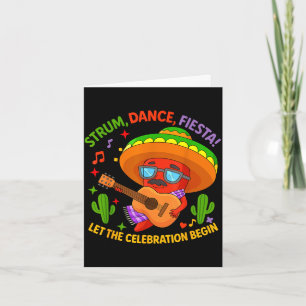 Cartão Cinco de maio chili pepper engraçado sombrero dedi