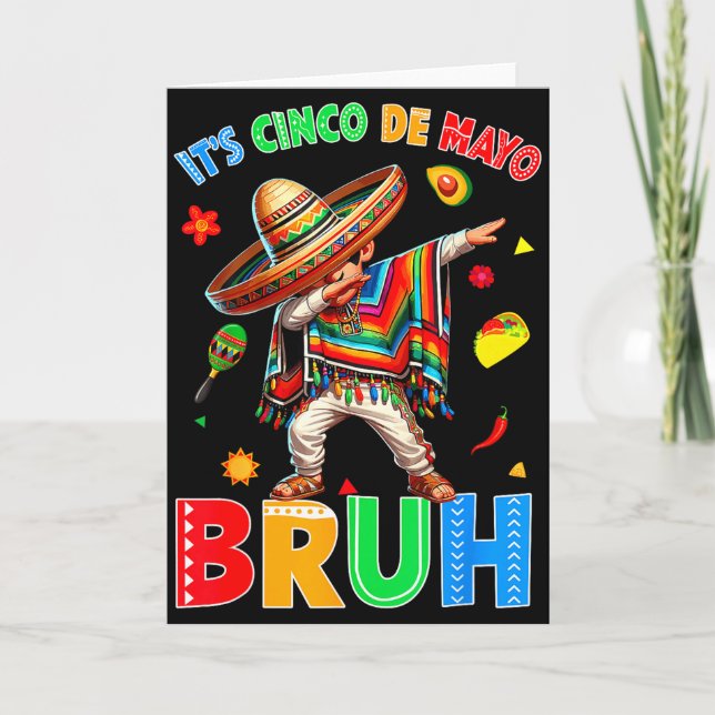 Cartão Cinco de maio mano cara fazendo gesto mexicano de  (Frente)