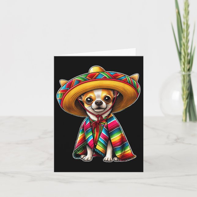 Cartão Cinco De Mayo 2025 Chihuahua Dog Lover Sombrero Ta (Frente)