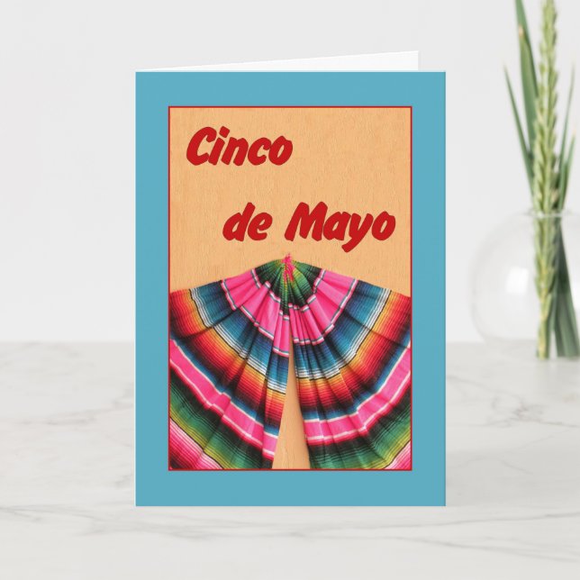 Cartão Cinco de Mayo Card com Shawl mexicano (Frente)