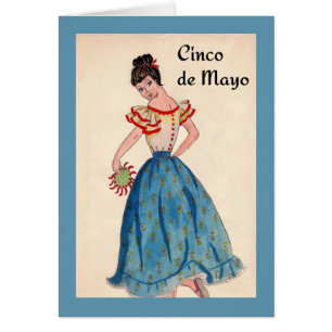 Cartão Cinco de Mayo com dançarina fêmea