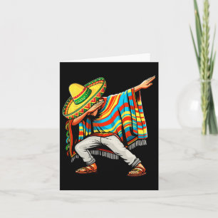 Cartão Cinco De Mayo Dabbing Poncho Mexicano Sombrero Cha
