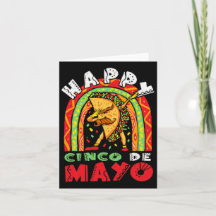 Cartão Cinco De Mayo Dabbing Taco Rainbow Mexicano Festiv