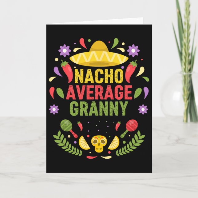 Cartão Cinco De Mayo Divertida Nacho Avó Média  (Frente)