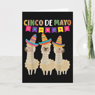 Cartão Cinco De Mayo Llama Fiesta Vibração de Festa Defin