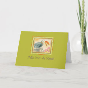 Cartão Cinco de Mayo Toucan em verde em espanhol