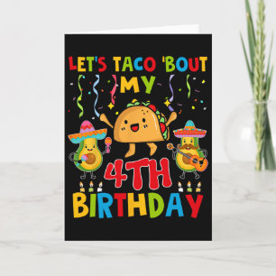 Cartão Cinco De Mayo Vamos Taco Acerca do Meu 4º Aniversá