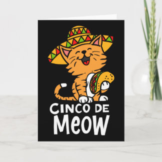Cartão Cinco De Meow Fofo Cinco De Mayo Chapéu Taco Gato
