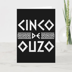 Cartão Cinco De Ouzo Retro Divertido Grego Páscoa Cinco D