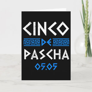 Cartão Cinco De Pascha Bandeira da Grécia Páscoa Grega Di
