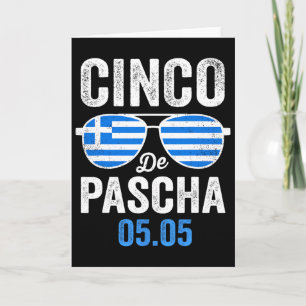 Cartão Cinco De Pascha Bandeira da Grécia Páscoa Grega En