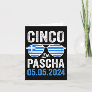 Cartão Cinco De Pascha Grécia Flag Engraçado Páscoa Grega