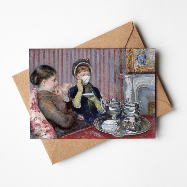 Cartão Cinco O'Clock Tea | Mary Cassatt (Criador carregado)