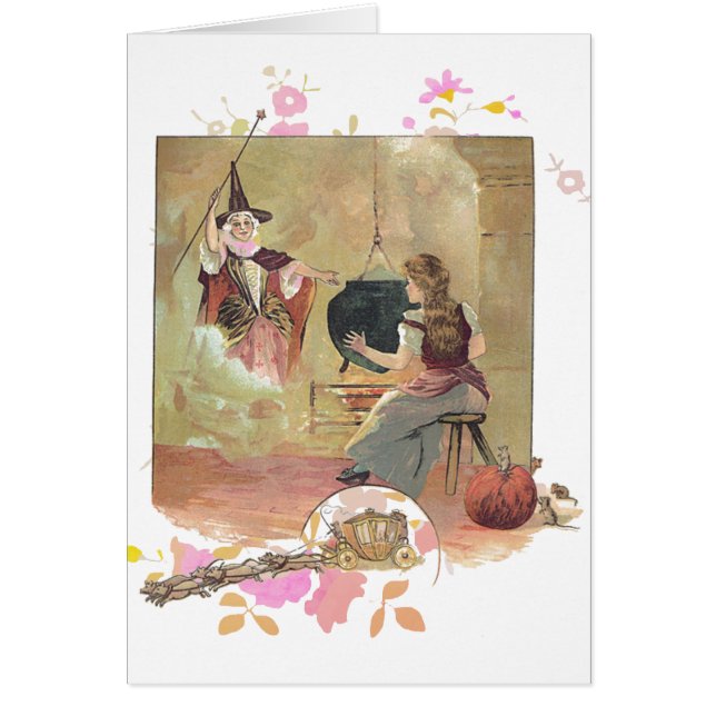 Cartão Cinderela E Seu Fada Deus Mãe (Frente)