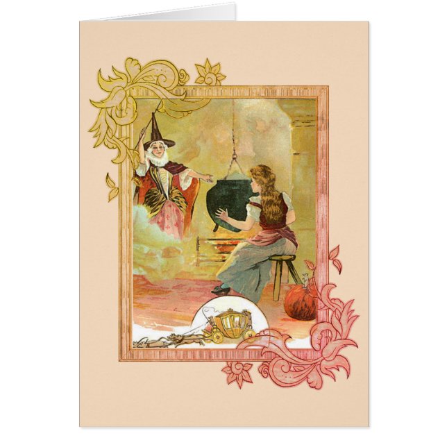 Cartão Cinderela E Seu Fada Deus Mãe (Frente)