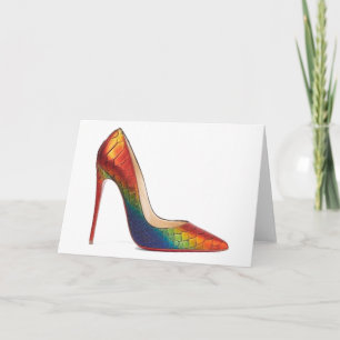 Cartão Cinderella Quote Christian Louboutin Shoes Rainbow