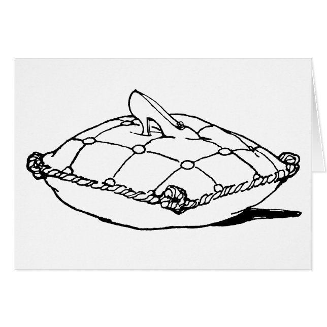 Cartão Cinderella Slipper Vintage Fairytale Art (Frente Horizontal)