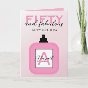 Cartão Cinquenta e Fabuloso Perfume Rosa Aniversário 