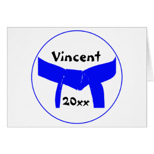 Cartão Cinturão azul claro de artes marciais