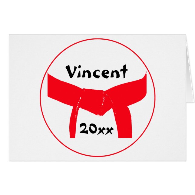 Cartão Cinturão Vermelho de Artes Marciais (Frente horizontal)