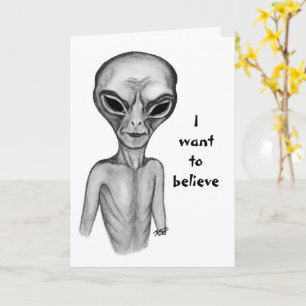 Cartão Cinza Alienígena, quero acreditar