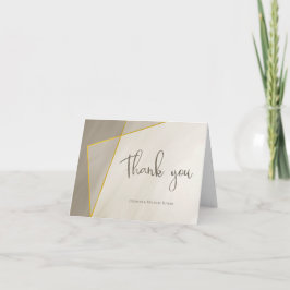Cartão cinza antiga molda dourada obrigado de casamento m