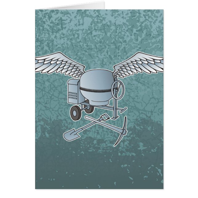 Cartão Cinza azul de misturador de betão (Frente)