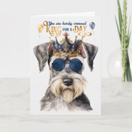 Cartão Cinza bonita Schnauzer King para um aniversário en