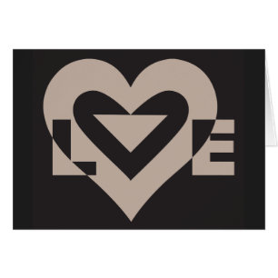 Cartão Cinza de amor em preto