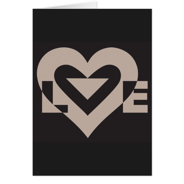 Cartão Cinza de amor em preto (Frente)