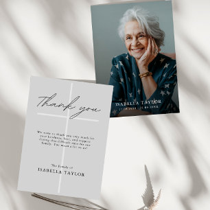 Cartão Cinza de Fotografias do Memorial Croata Obrigado