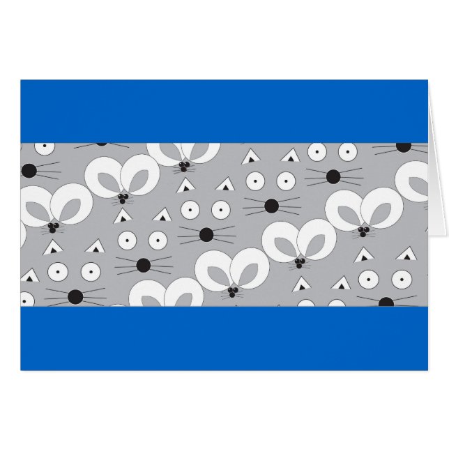 Cartão Cinza de padrão de Cat & Mouse (Frente Horizontal)