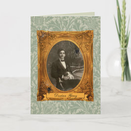 Cartão Cinza Engraçado Dorian Halloween - Dia de Aniversá